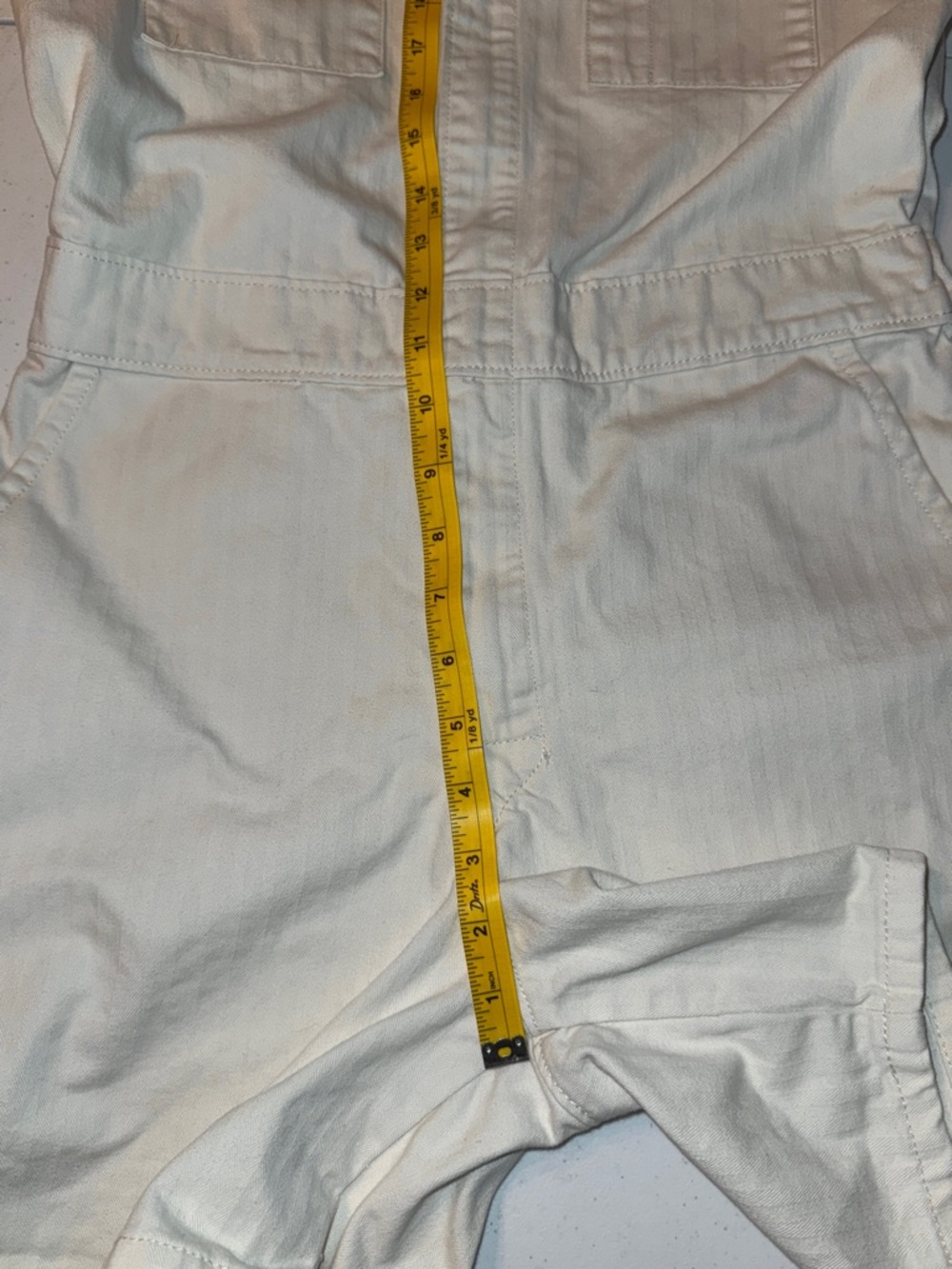 Lee Union-Alls Denim Short Romper Jumpsuit Ivory |Cream Utility Jumpsuit Small - Picture 13 of 16